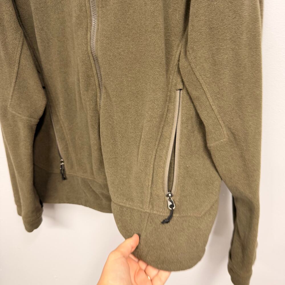 North Face Olive Green TKA 7 Fleece Full Zip Jacket Men's SZ LARGE Soft & Warm - Picture 9 of 10